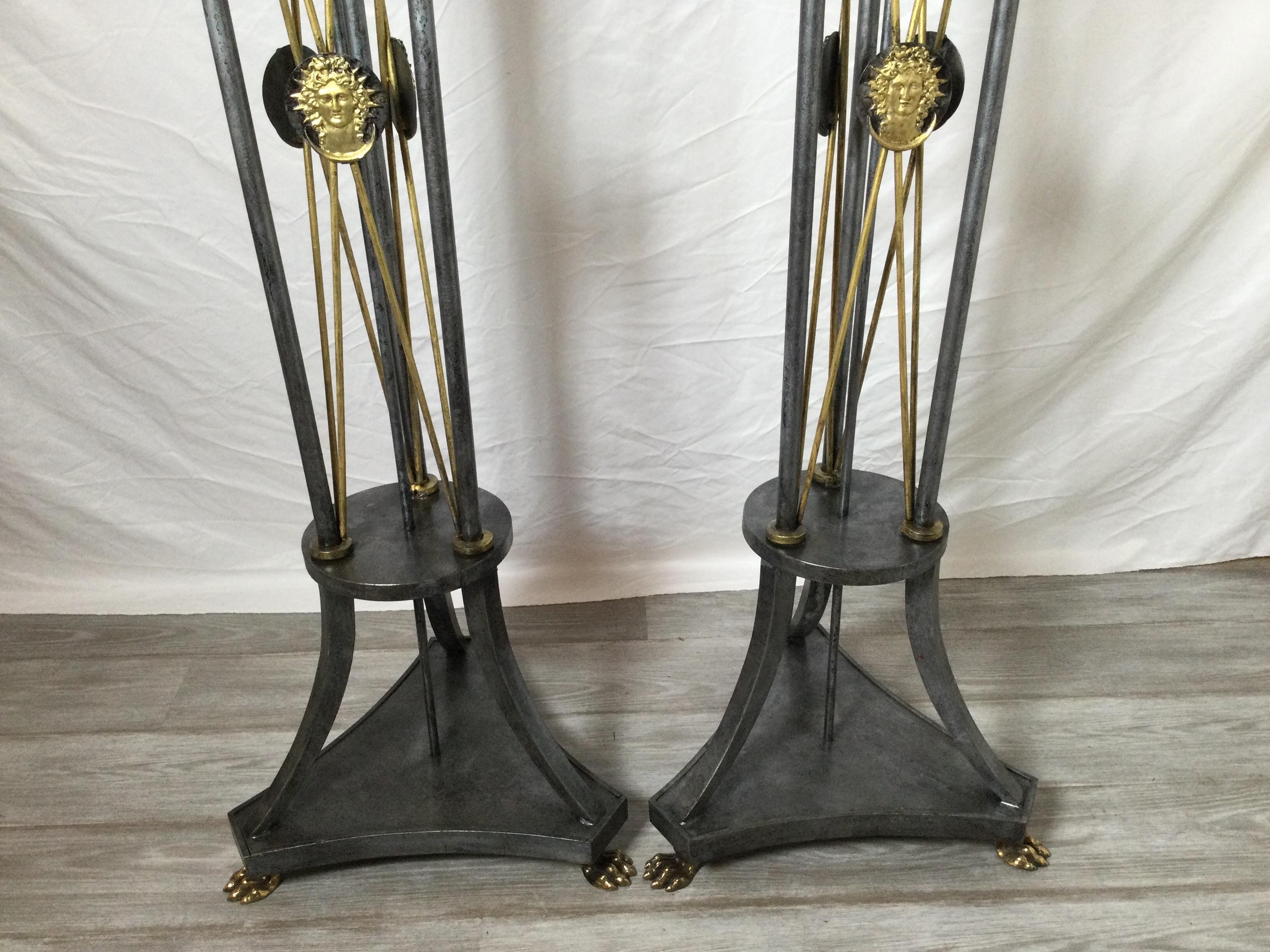 Pair of Directoire' Style Tall Pedestal Stands For Sale 2