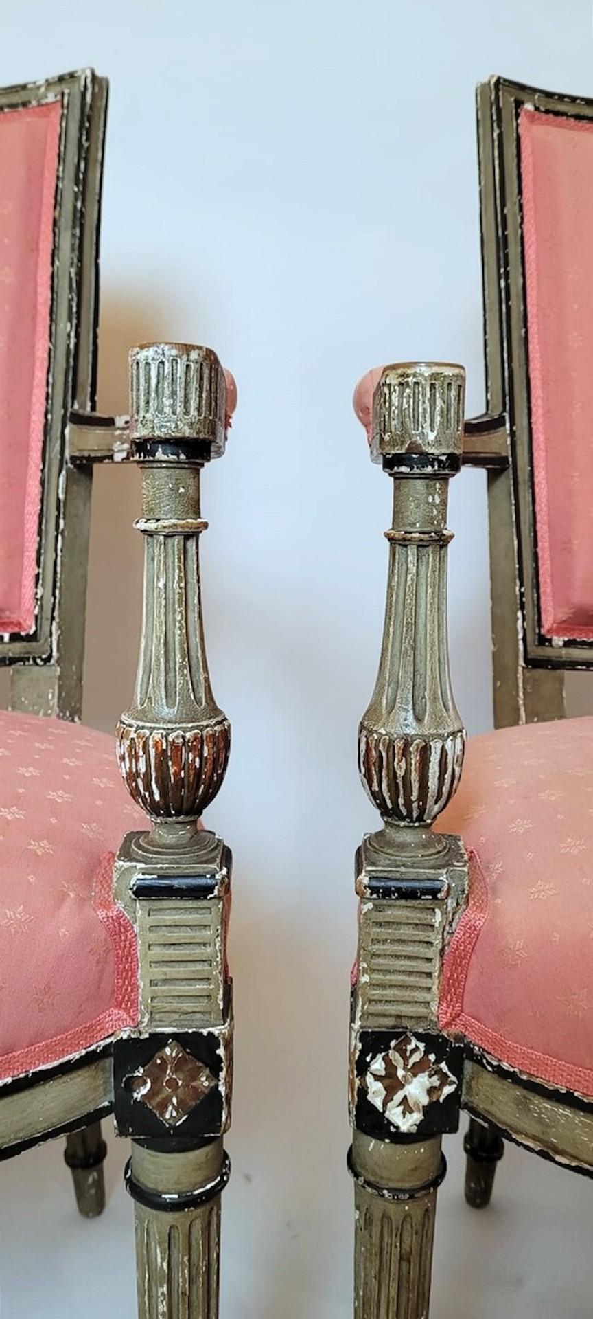 Paire de fauteuils directoriaux - Patina In Green Tones Bon état - En vente à Brussels, BE