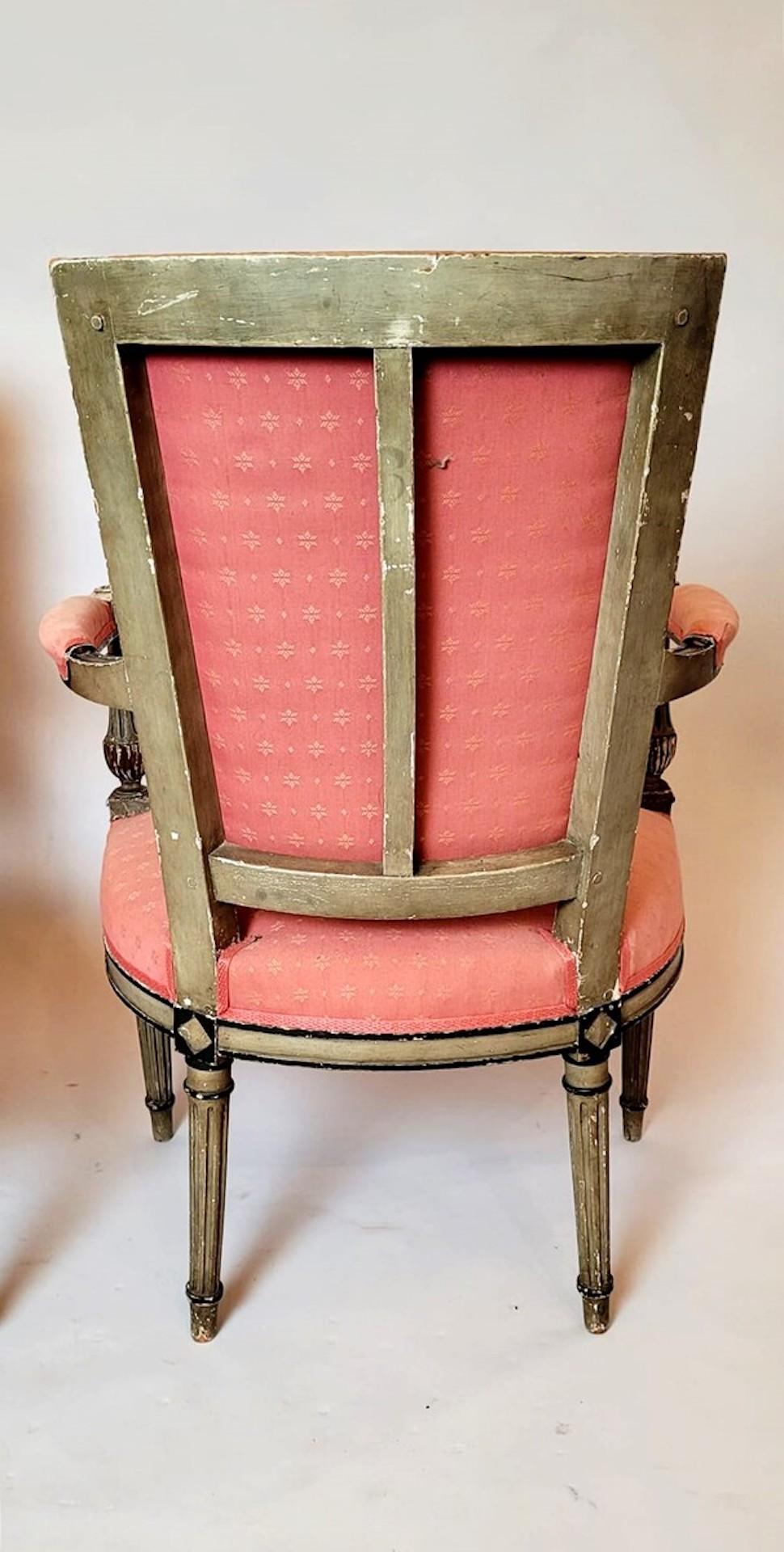 Paire de fauteuils directoriaux - Patina In Green Tones en vente 1