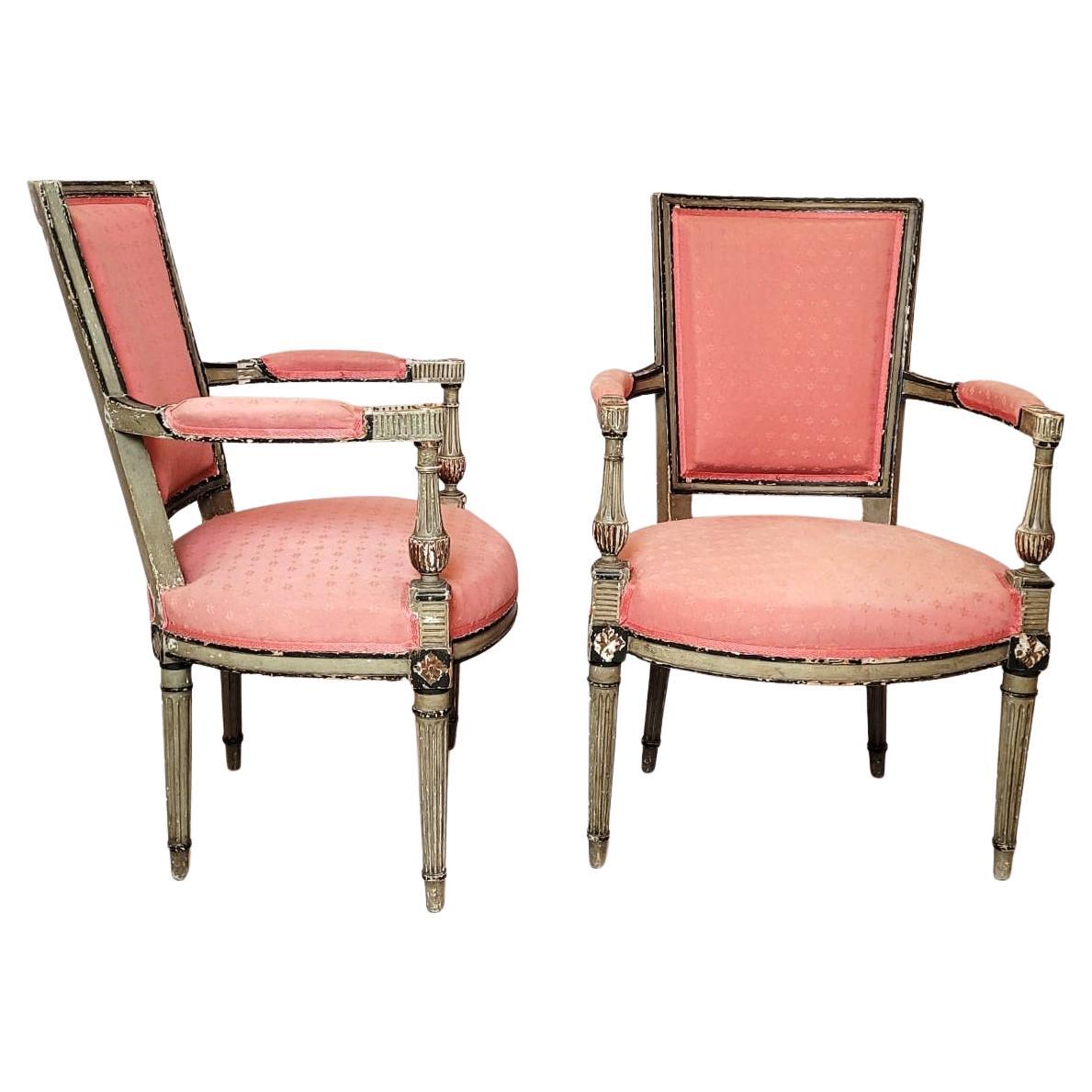 Paire de fauteuils directoriaux - Patina In Green Tones en vente