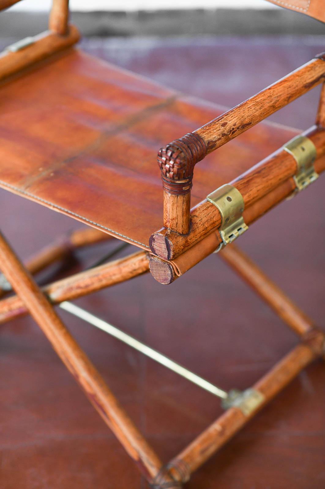 Brass Pair Of Director’s Chairs By Elinor And John Mc Guire For Lyda Levi