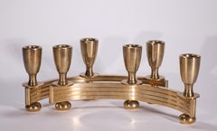 Coppia di portacandele in ottone Art Deco Dirilyte