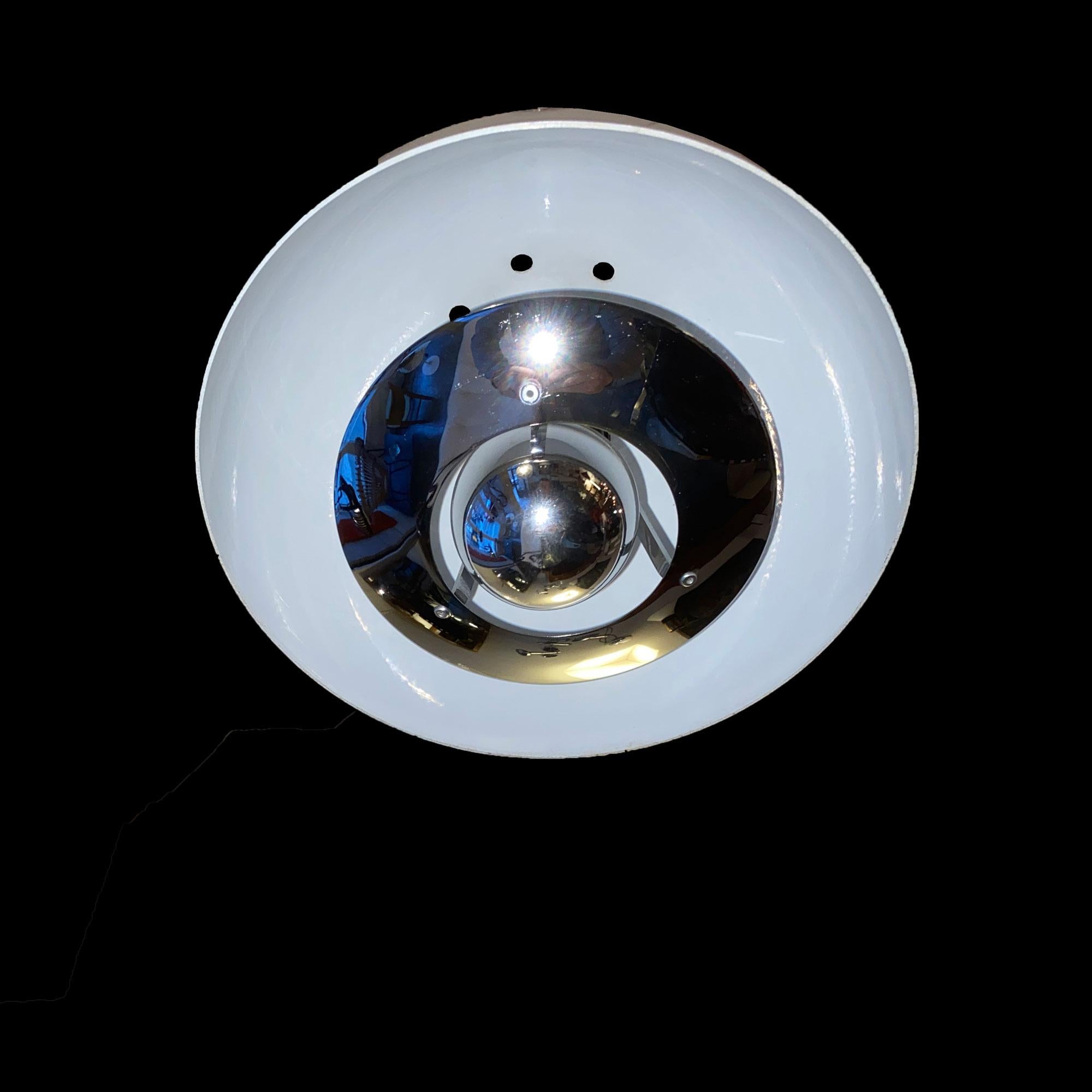 French Pair of Disderot chrome ceiling lights For Sale