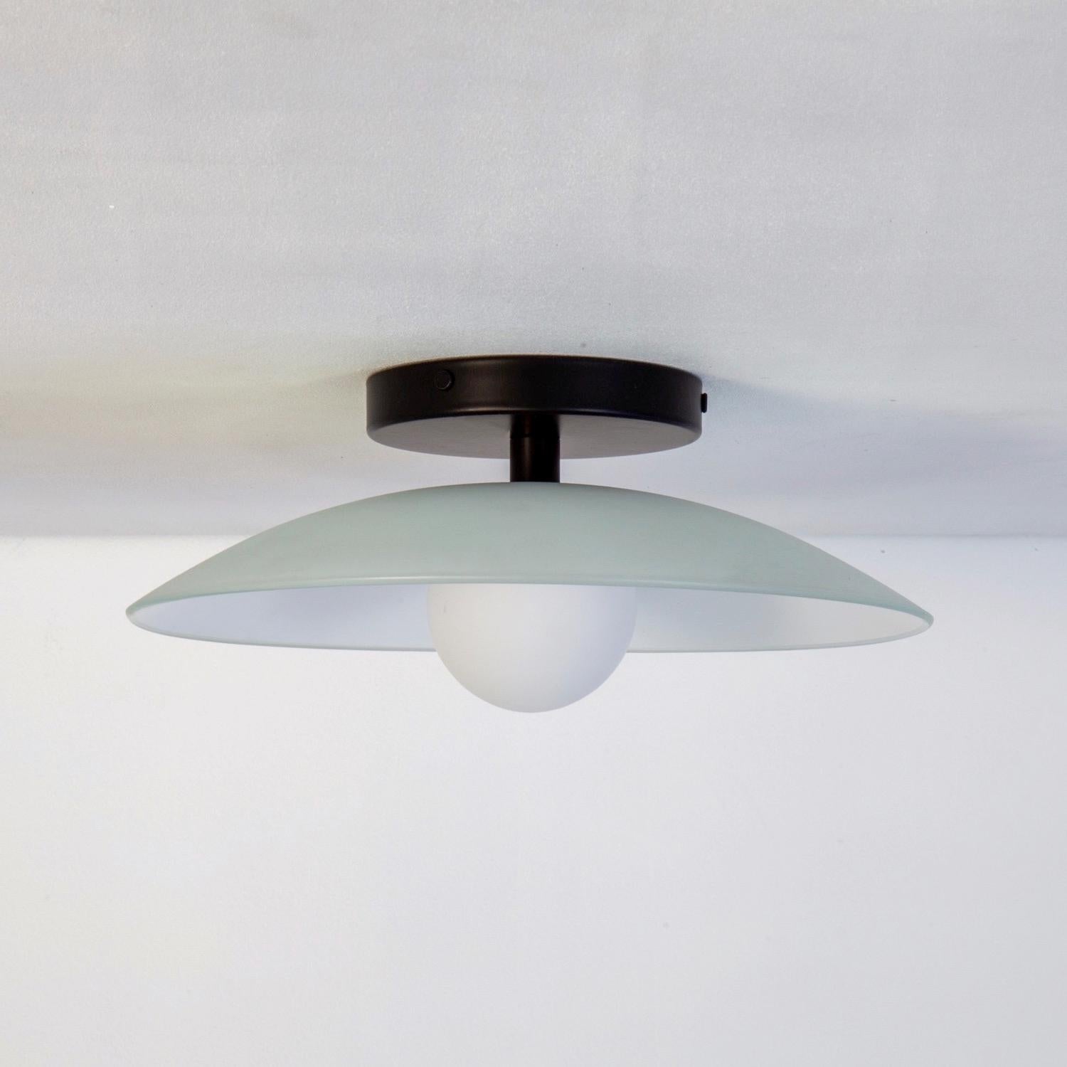 Métal Paire d'affleurants en forme de coupelle, par RESEARCH Lighting, noir, verre 3po, fait sur commande en vente