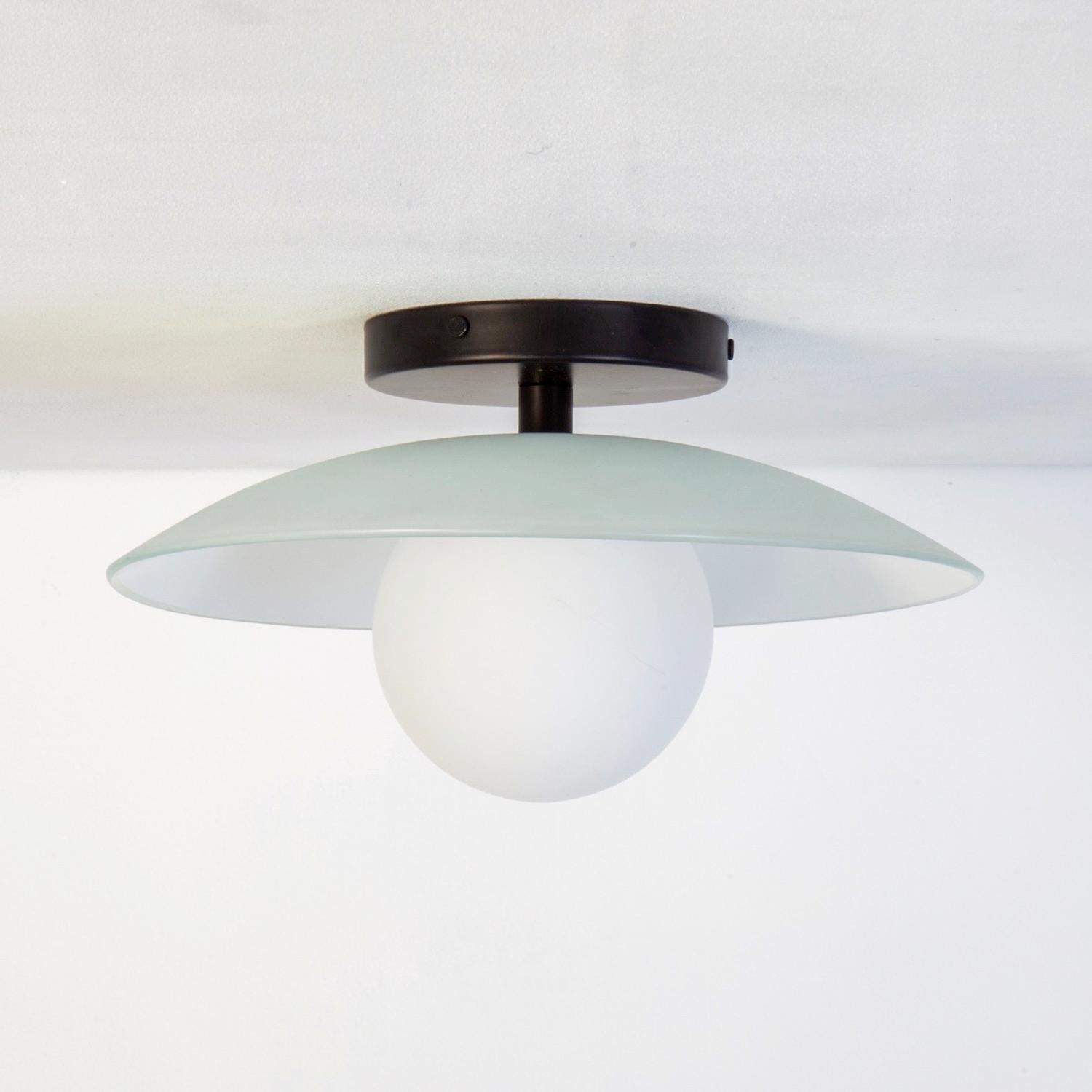 Américain Paire d'affleurants en forme de coupelle, par RESEARCH Lighting, noir, verre de 5 po, fait sur commande en vente