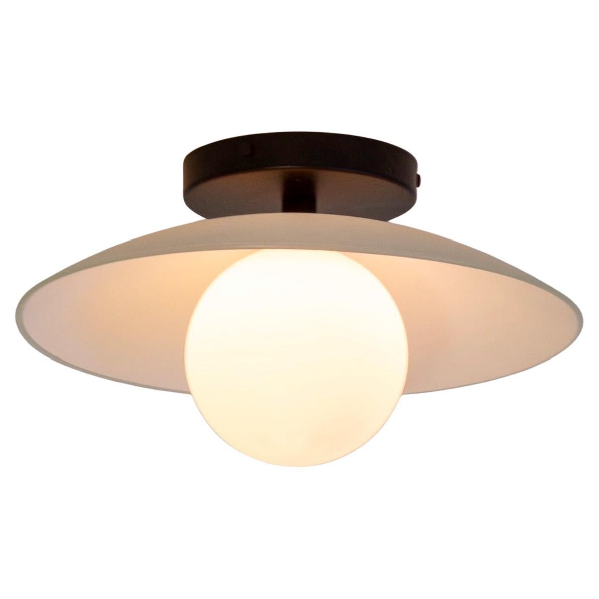XXIe siècle et contemporain Paire d'affleurants en forme de coupelle, par RESEARCH Lighting, noir, verre de 5 po, fait sur commande en vente