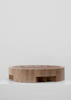 Pair of Disk Trays, African Walnut, Signed by Arno Declercq