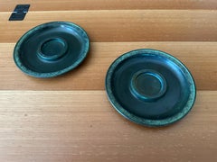 Pareja De Candelabros De Metal Disko Diseñados Por Just Andersen, Fabricados En Dinamarca