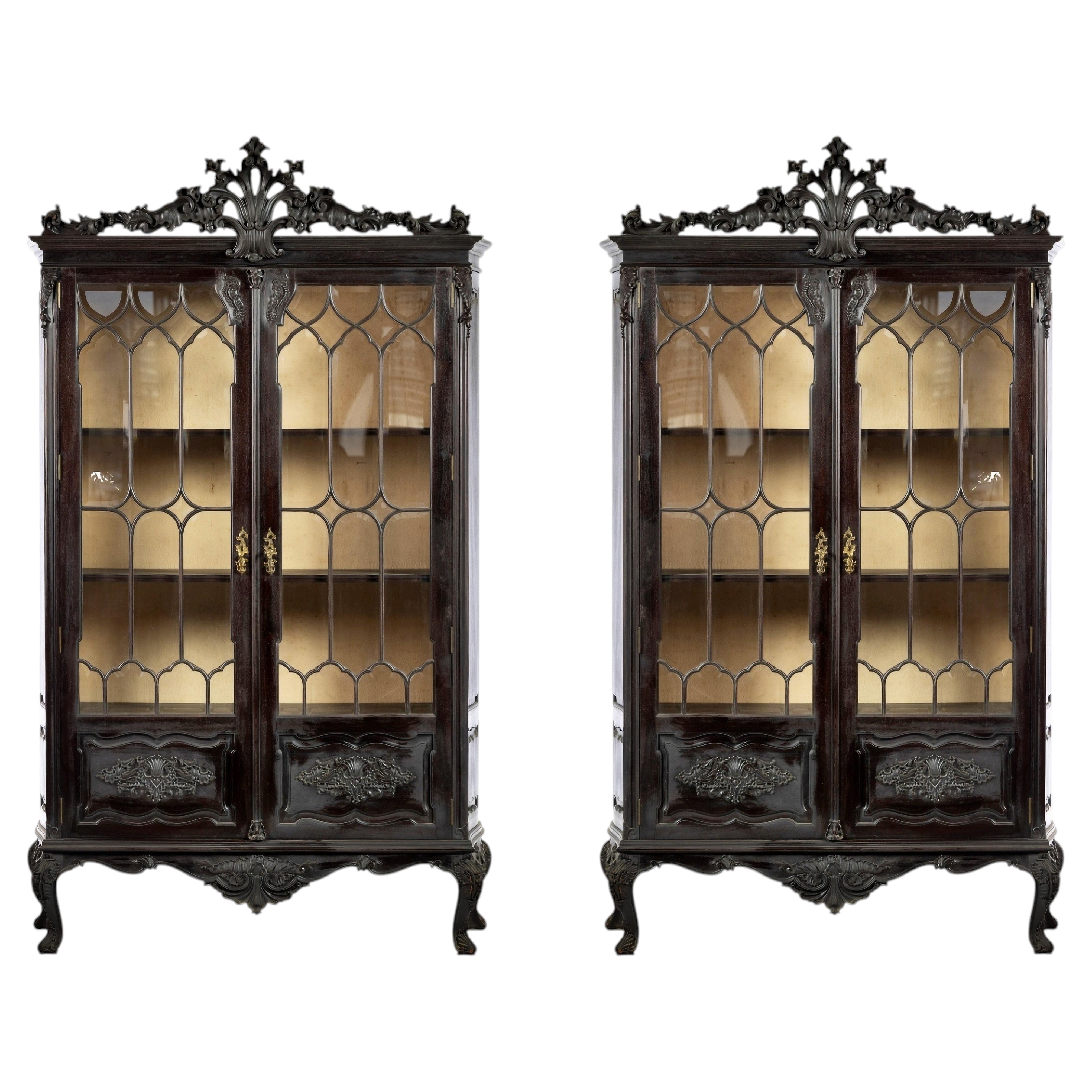 PAIR OF DISPLAY CABINETS Portuguese, early 20th century