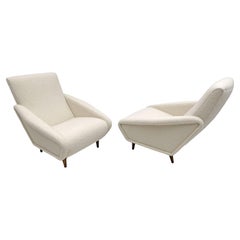 Vintage Pair of Mid-Century Modern Italian Armchairs Distex 807 by Gio Ponti