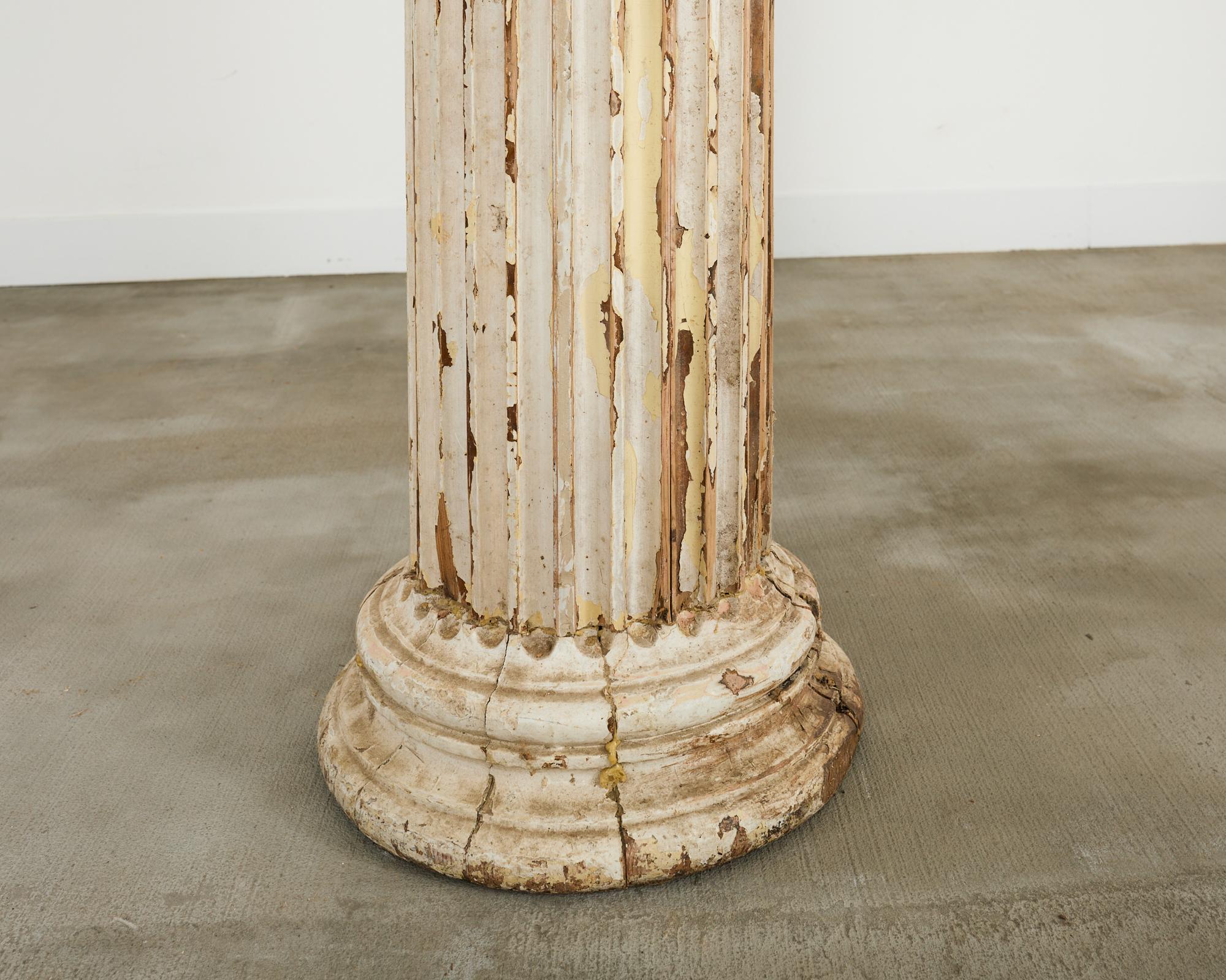 Pair of Distressed Greco-Roman Neoclassical Style Ionic Columns 4