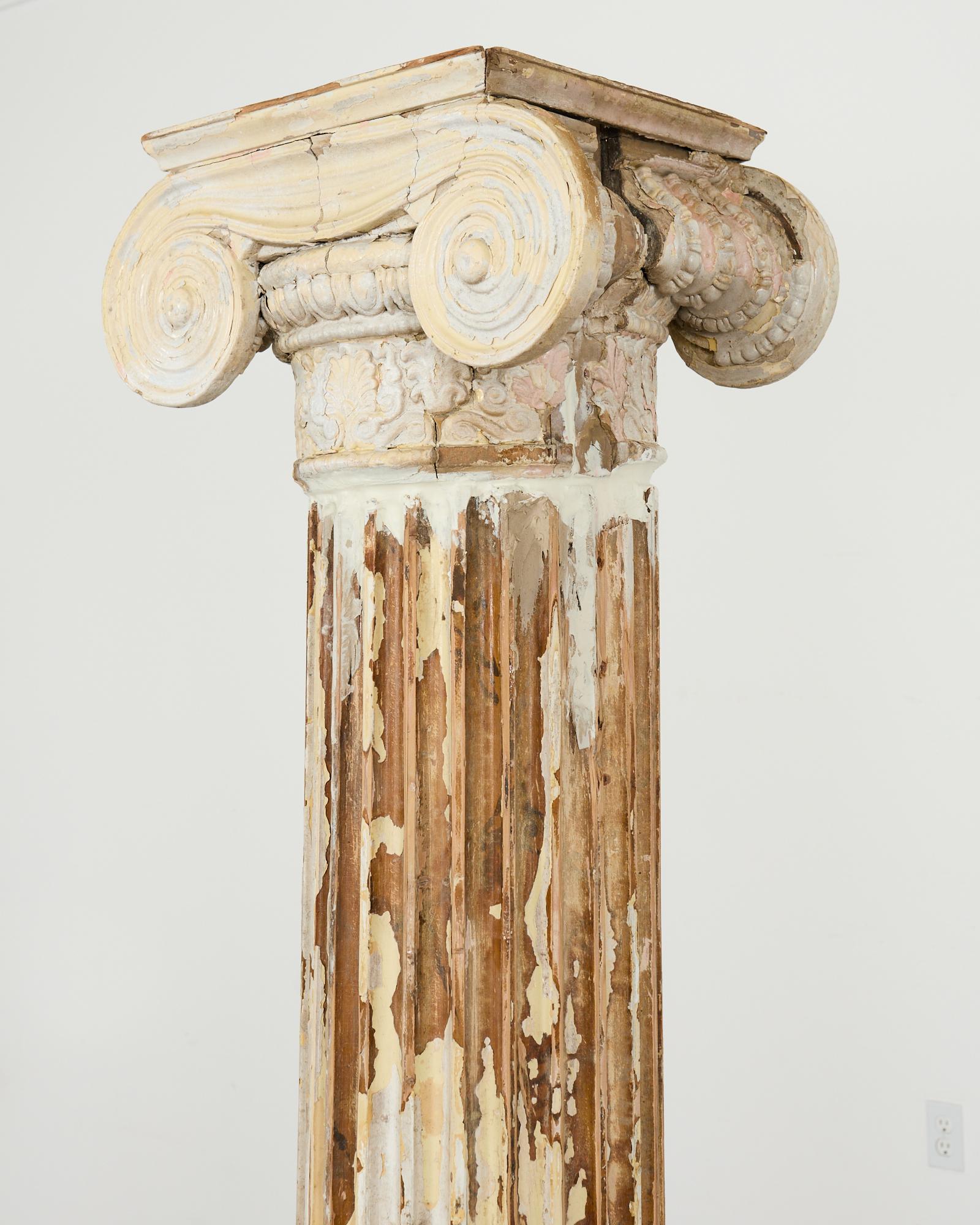 Pair of Distressed Greco-Roman Neoclassical Style Ionic Columns 5