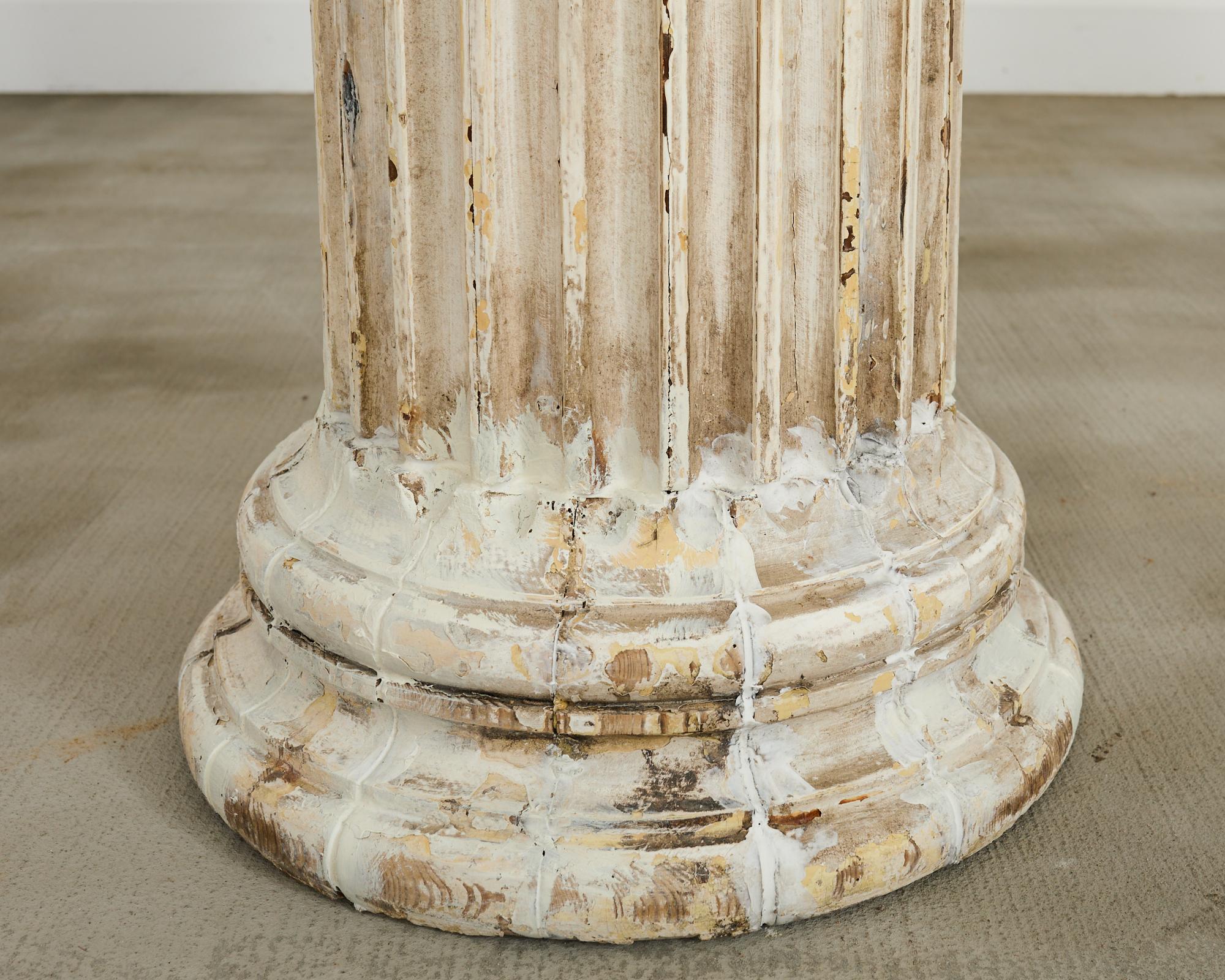 Pair of Distressed Greco-Roman Neoclassical Style Ionic Columns 6