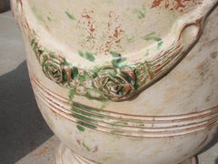 Pair of Distressed Handmade French Anduze Pots in Traditional Finish