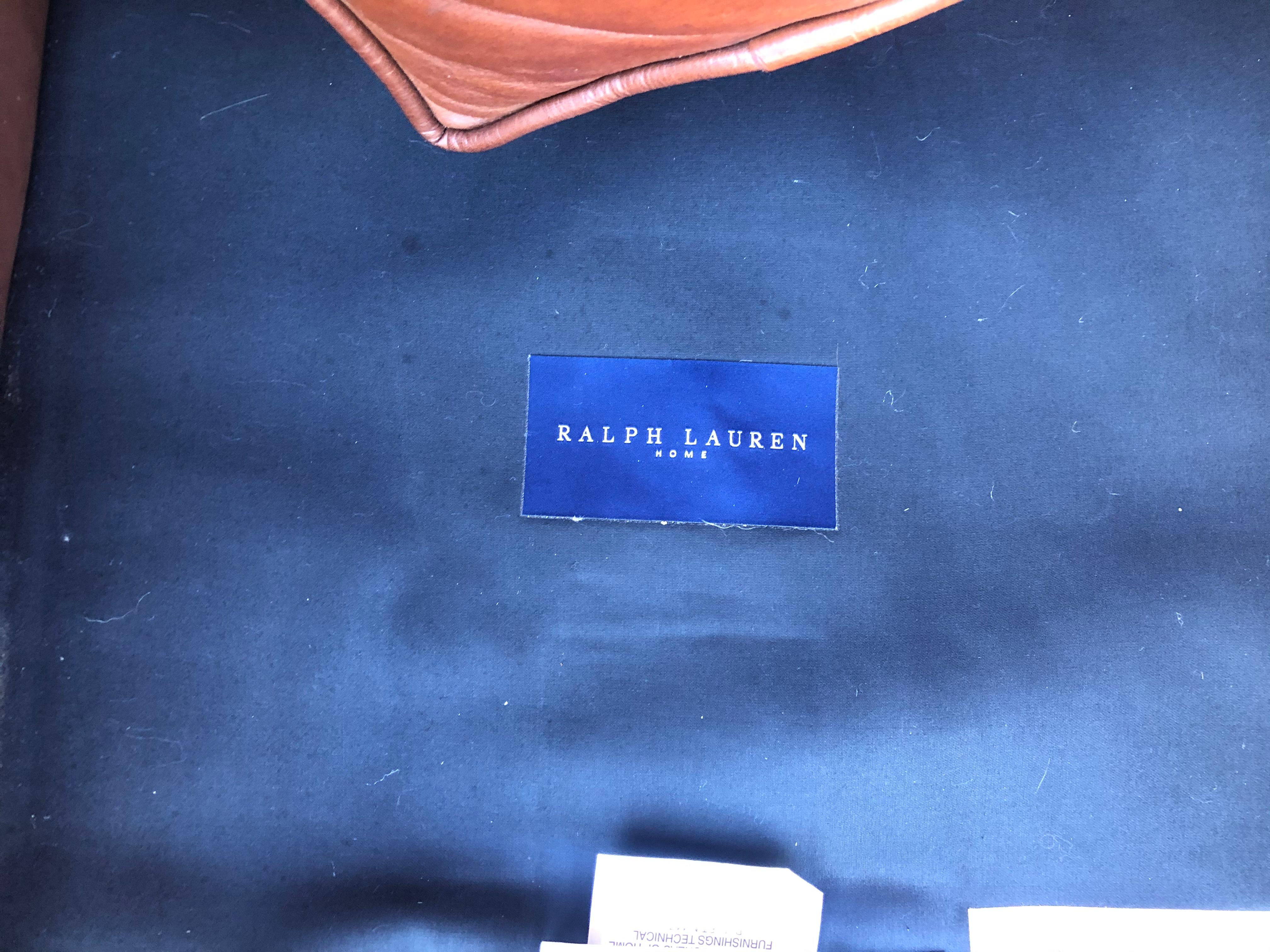 Pair of Distressed Leather Club Chairs by Ralph Lauren 5