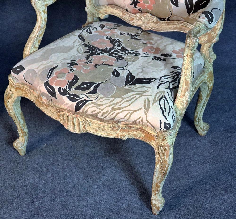 Pair of Distressed Louis XV Style Fauteuils 2