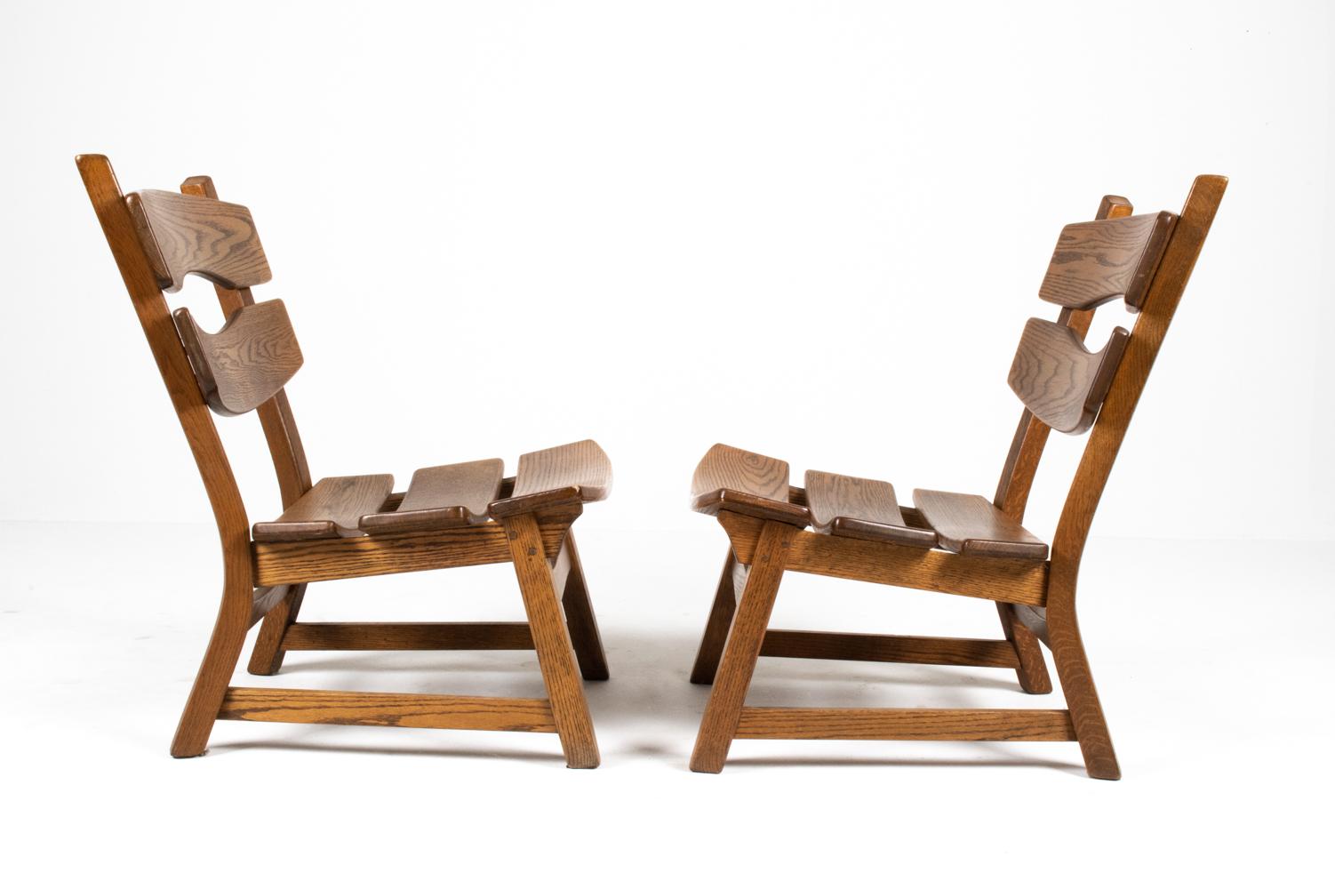 Paire de chaises d'appoint Dittmann & Co. pour AWA Holland en chêne en vente 3