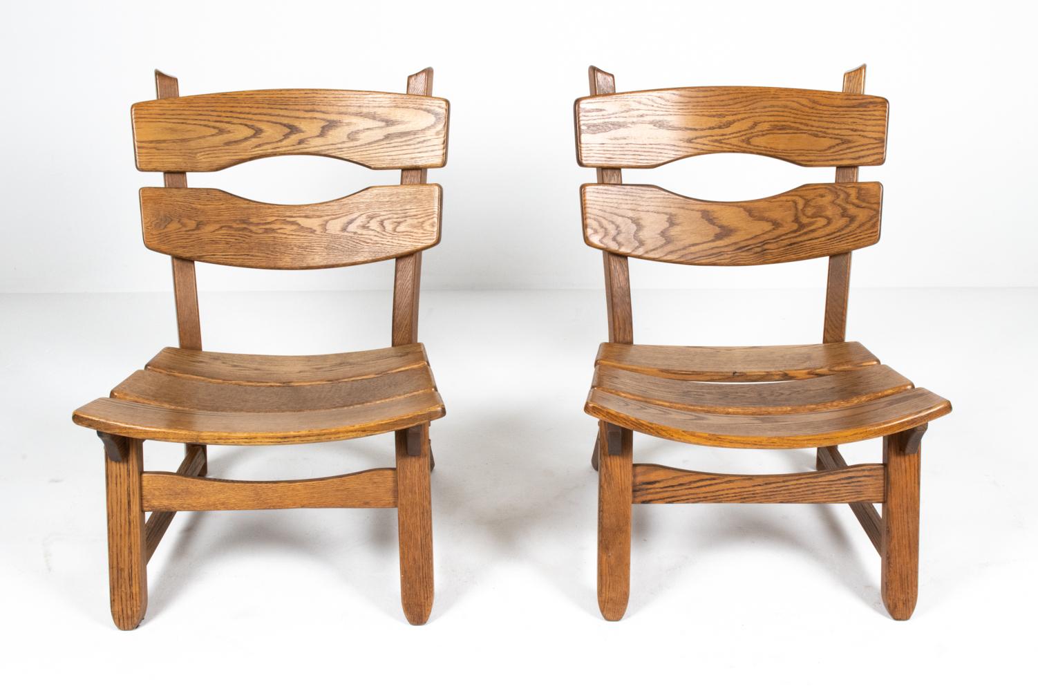 Mid-Century Modern Paire de chaises d'appoint Dittmann & Co. pour AWA Holland en chêne en vente