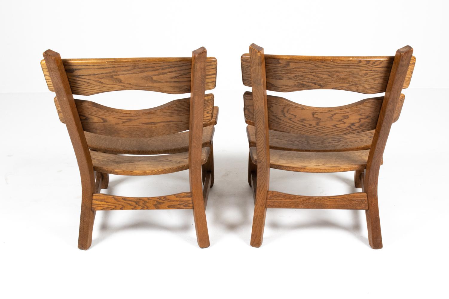 Mid-20th Century Pair of Dittmann & Co. for AWA Holland Oak Side Chairs For Sale