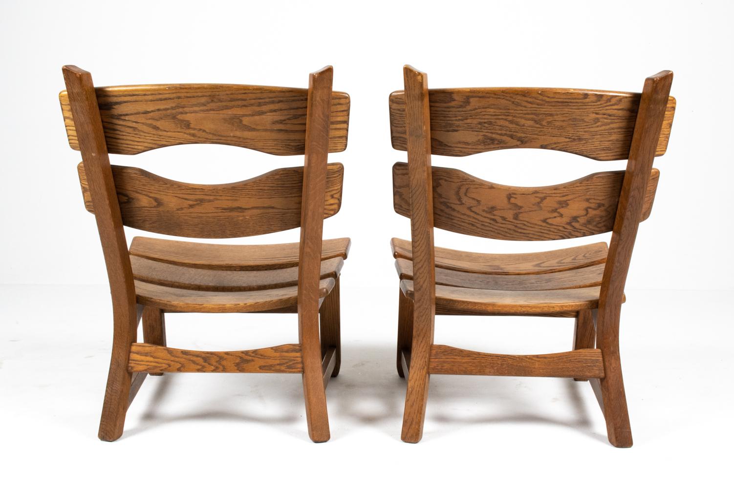 Pair of Dittmann & Co. for AWA Holland Oak Side Chairs For Sale 1