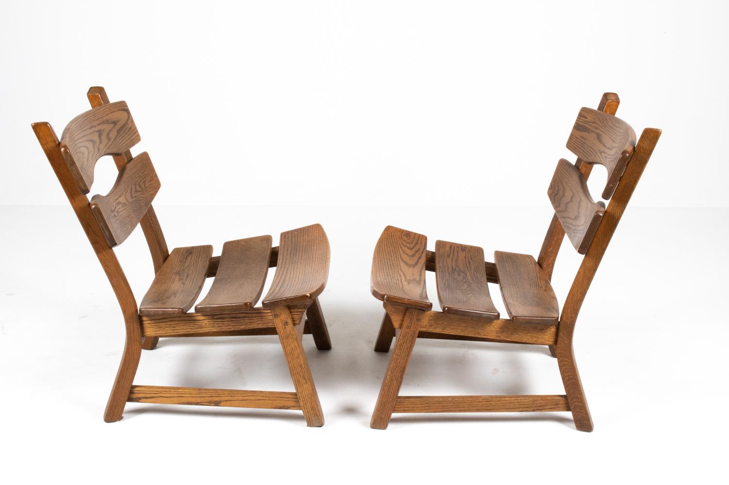 Paire de chaises d'appoint Dittmann & Co. pour AWA Holland en chêne en vente 2