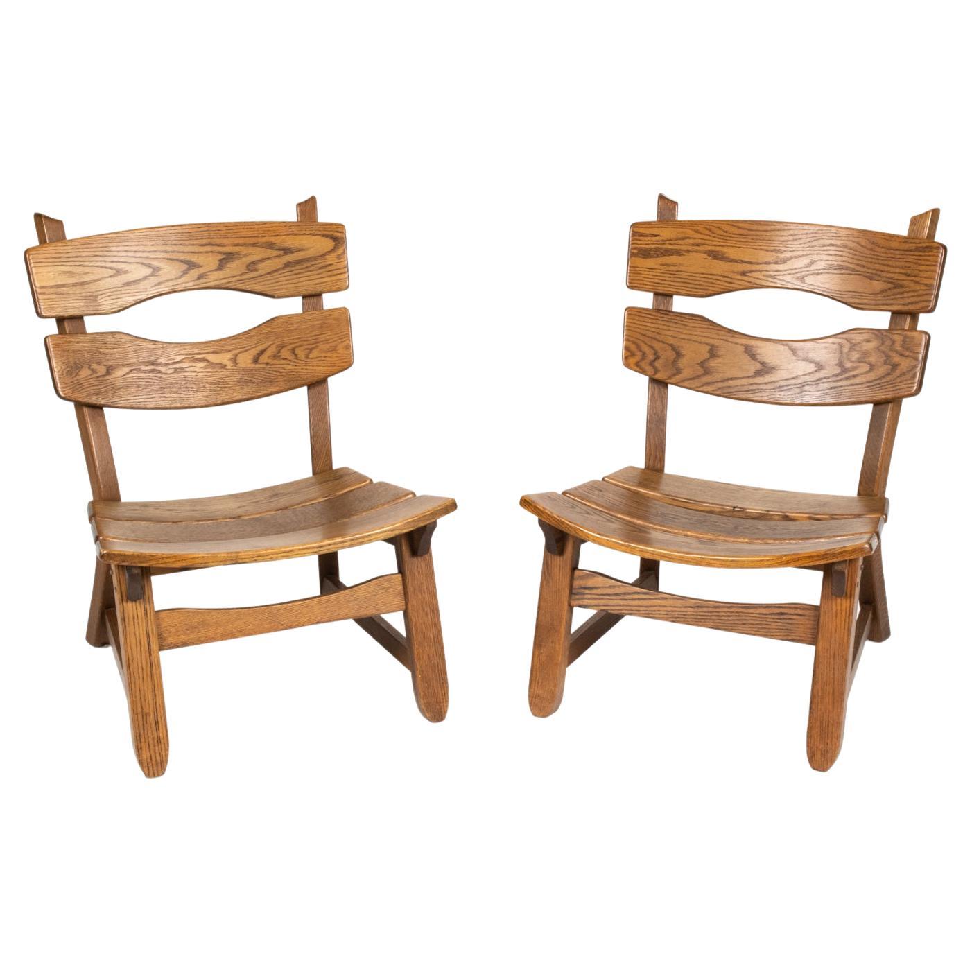 Pair of Dittmann & Co. for AWA Holland Oak Side Chairs