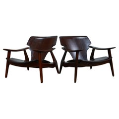 Pair of "Diz" Armchairs in Hardwood by Sergio Rodrigues, 2001, Brazil