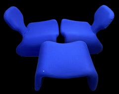 Pair of Djinn Chairs and Single Footstool by Olivier Mourguw for Airborne
