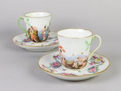 Pair of Doccia Ginori cups in Capodimonte porcelain