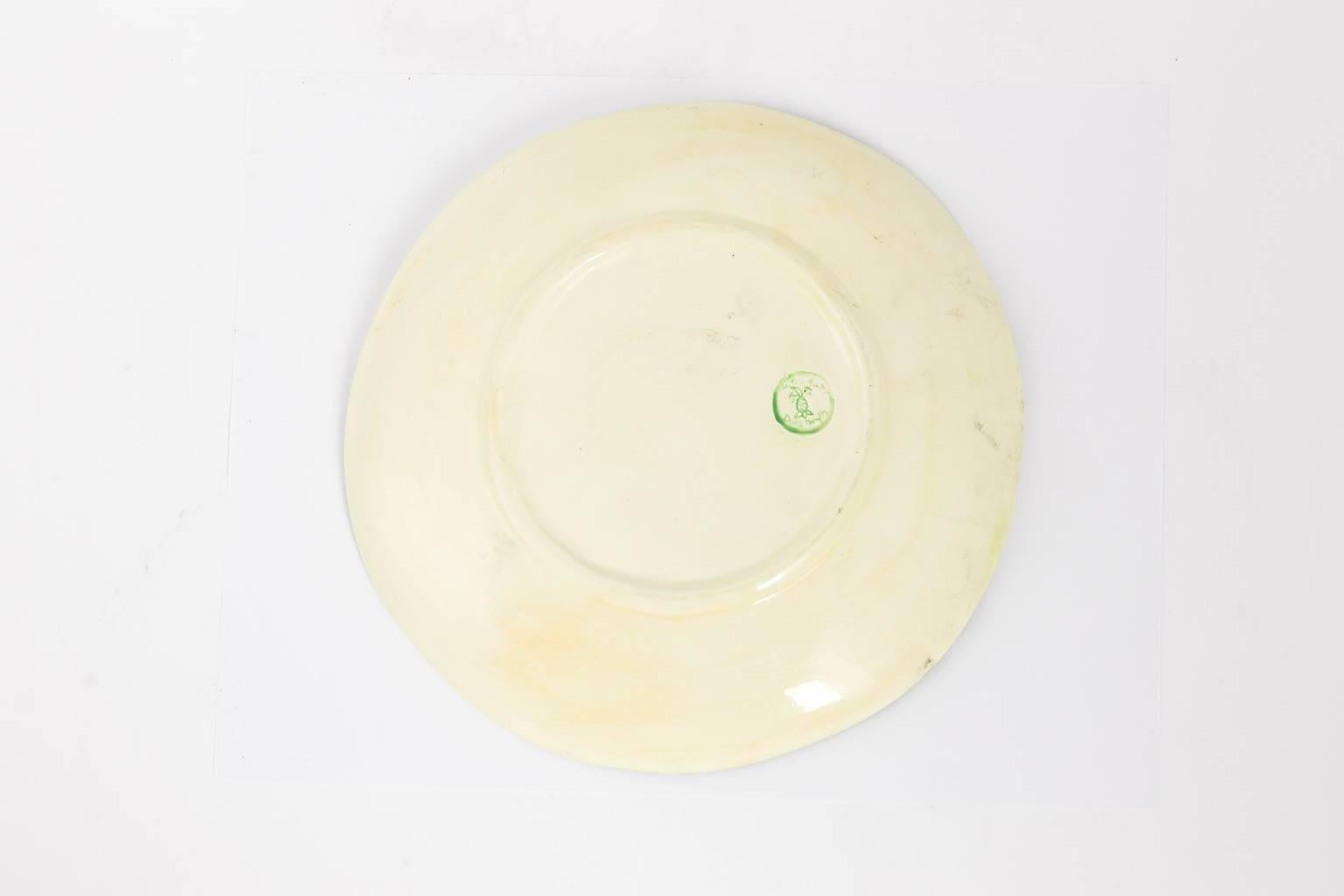 Ceramic Pair of Dodie Thayer Lettuce Side Plates For Sale