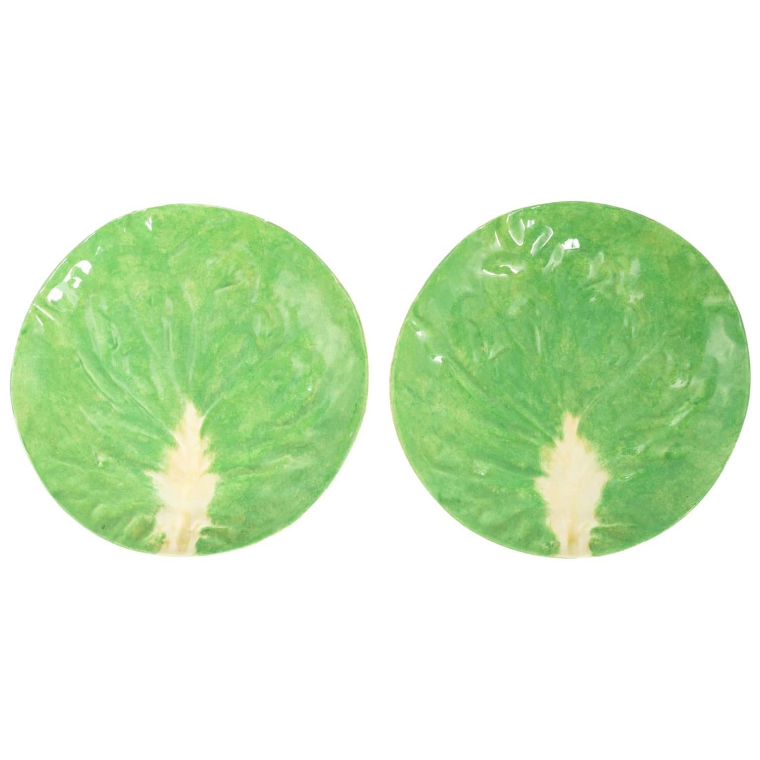 Pair of Dodie Thayer Lettuce Side Plates For Sale
