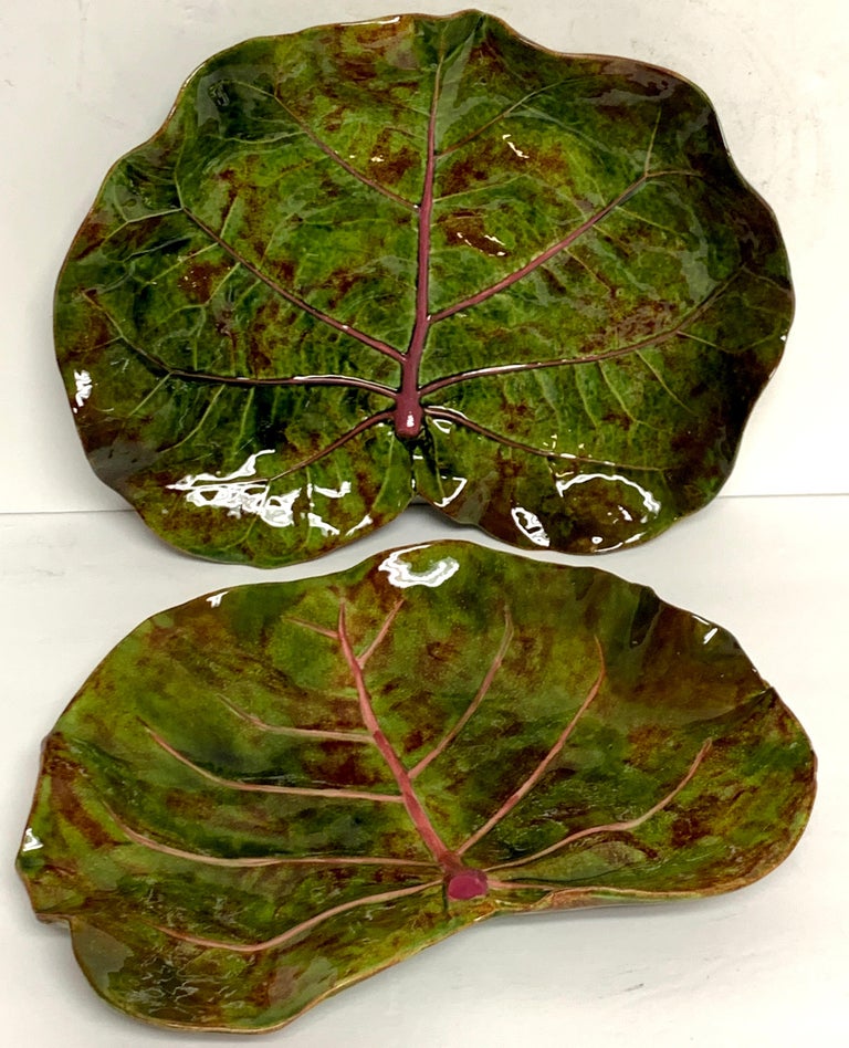 Pair of Dodie Thayer Special Order Lettuce Plates for Au Bon Gout at