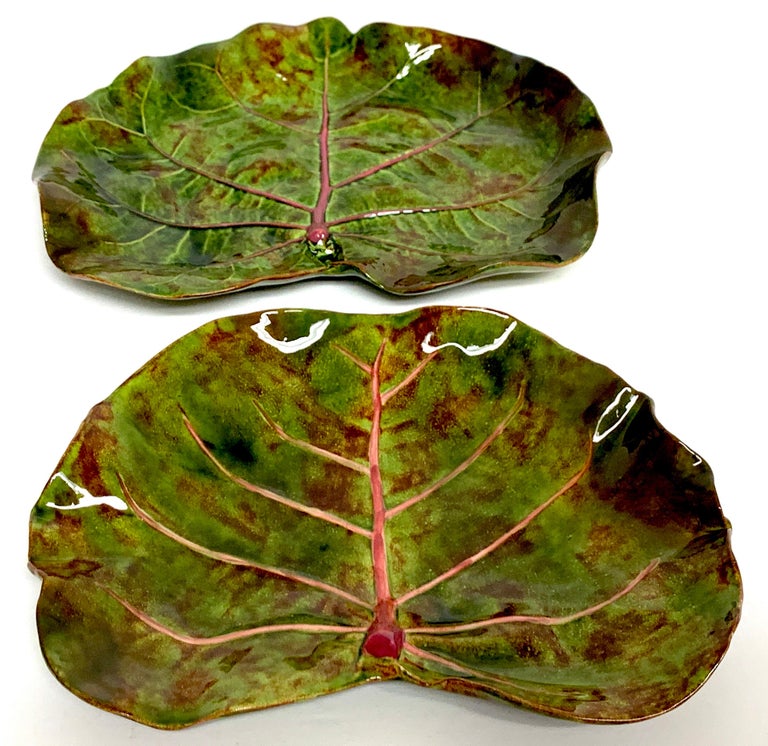 Pair of Dodie Thayer Special Order Lettuce Plates for Au Bon Gout at 1stDibs