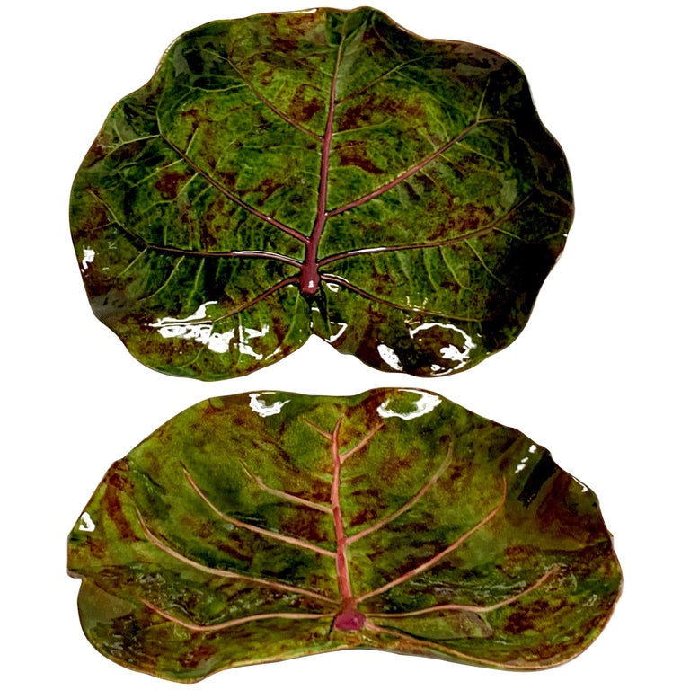 Pair of Dodie Thayer Special Order Lettuce Plates for Au Bon Gout at 1stDibs