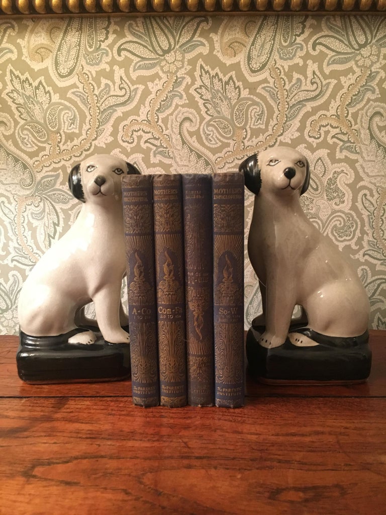 Pair of Dog Bookends at 1stDibs dog book ends, staffordshire dog