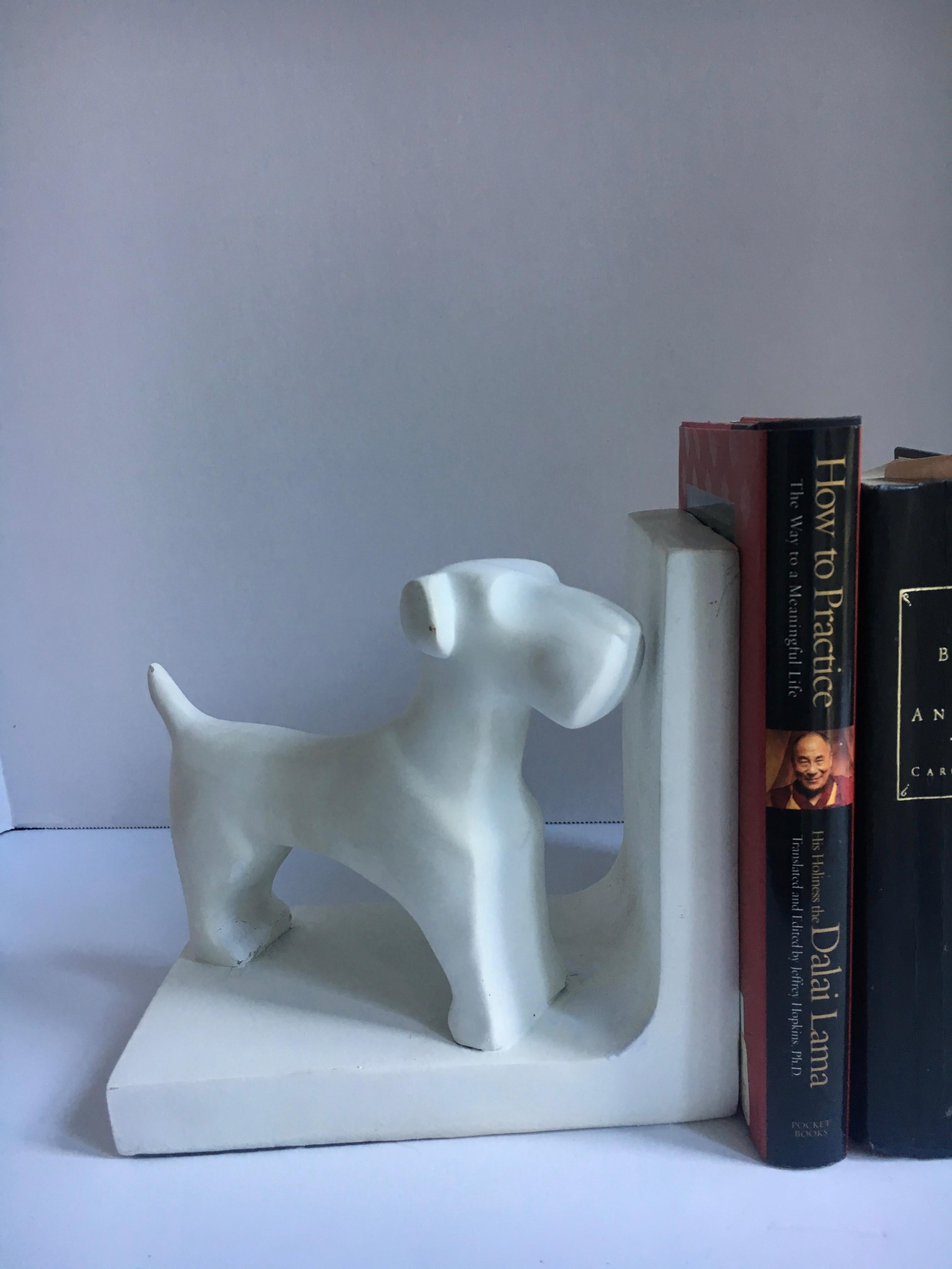 Modern Pair of Dog Bookends