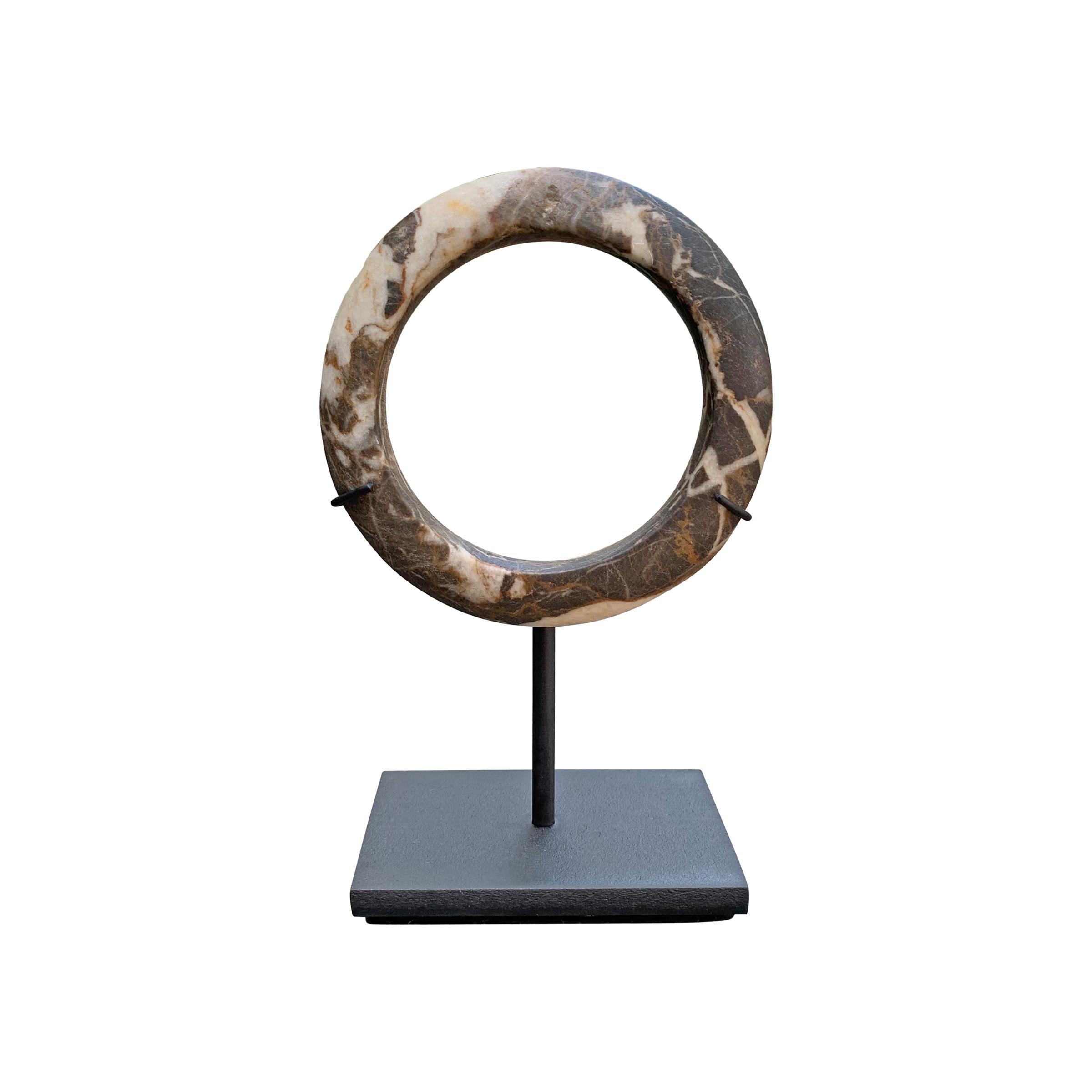 Tribal Pair of Dogon Stone Bracelets on Stands