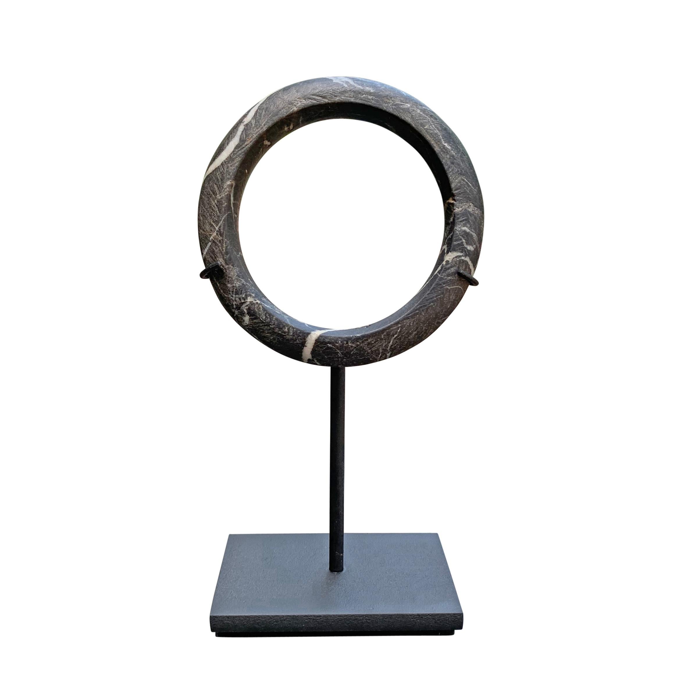 Pair of Dogon Stone Bracelets on Stands 1