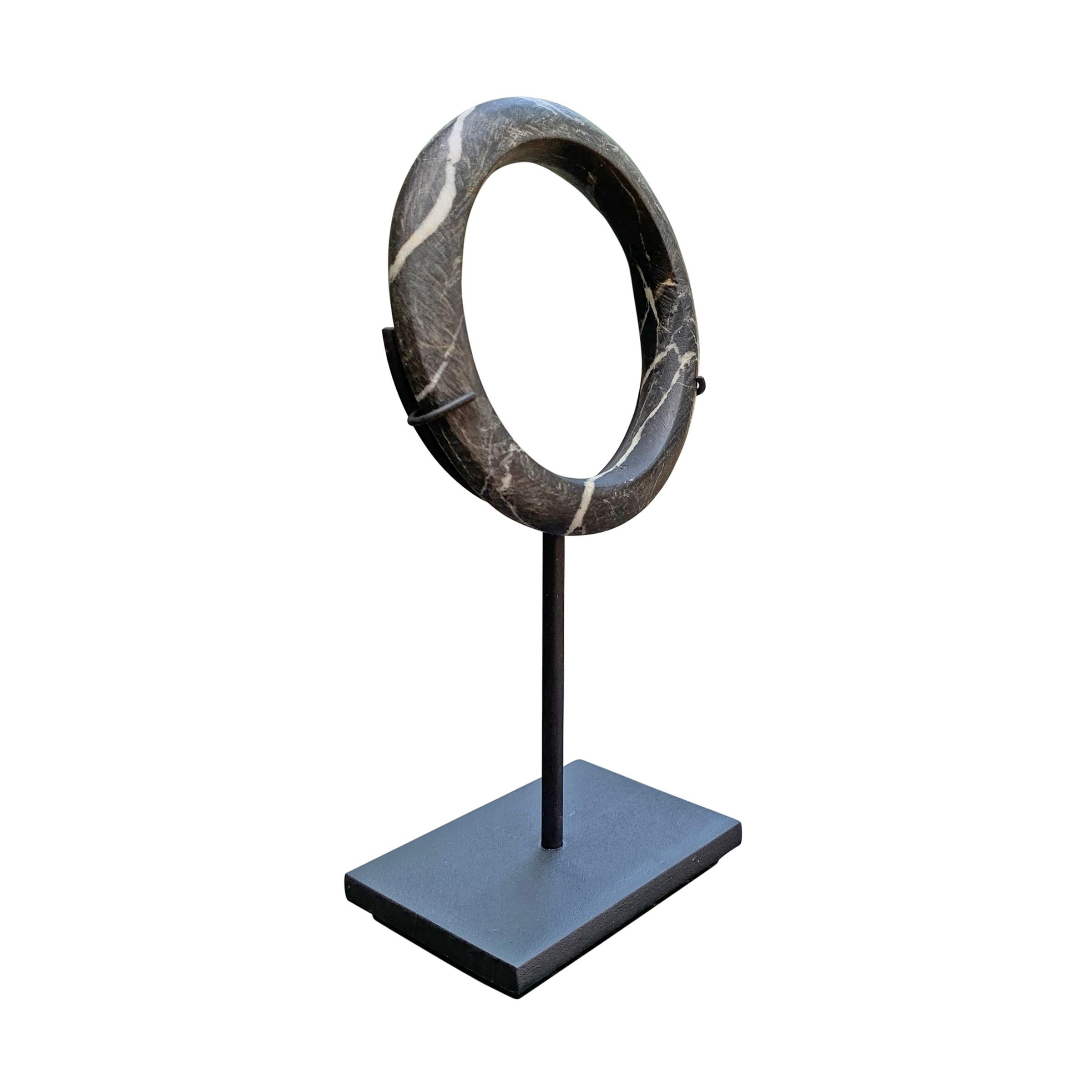 Pair of Dogon Stone Bracelets on Stands 2