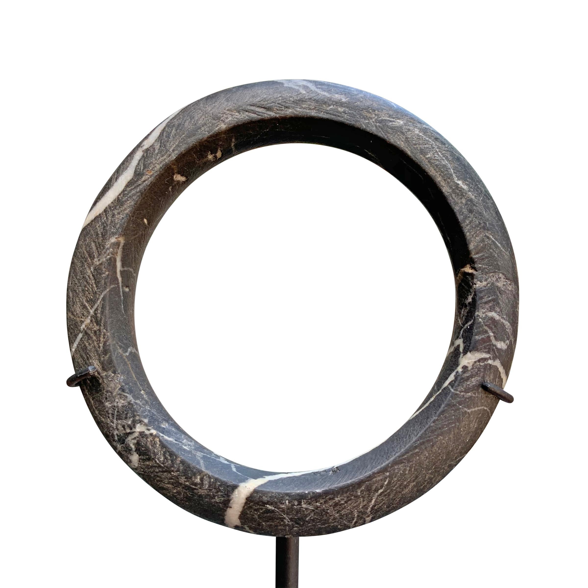 Pair of Dogon Stone Bracelets on Stands 3