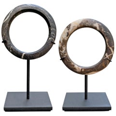 Pair of Dogon Stone Bracelets on Stands