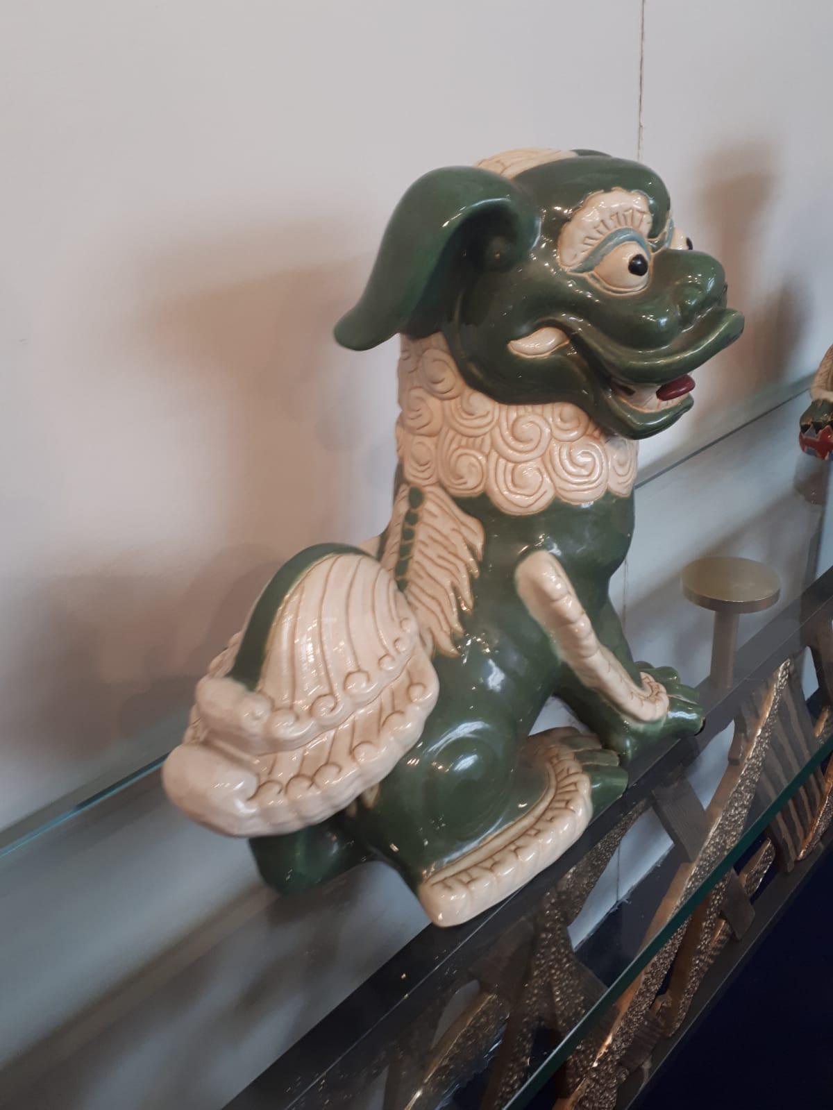 Pair of Dogs Sculpture, Ceramic, Italy, circa 1950 In Excellent Condition For Sale In Florence, IT