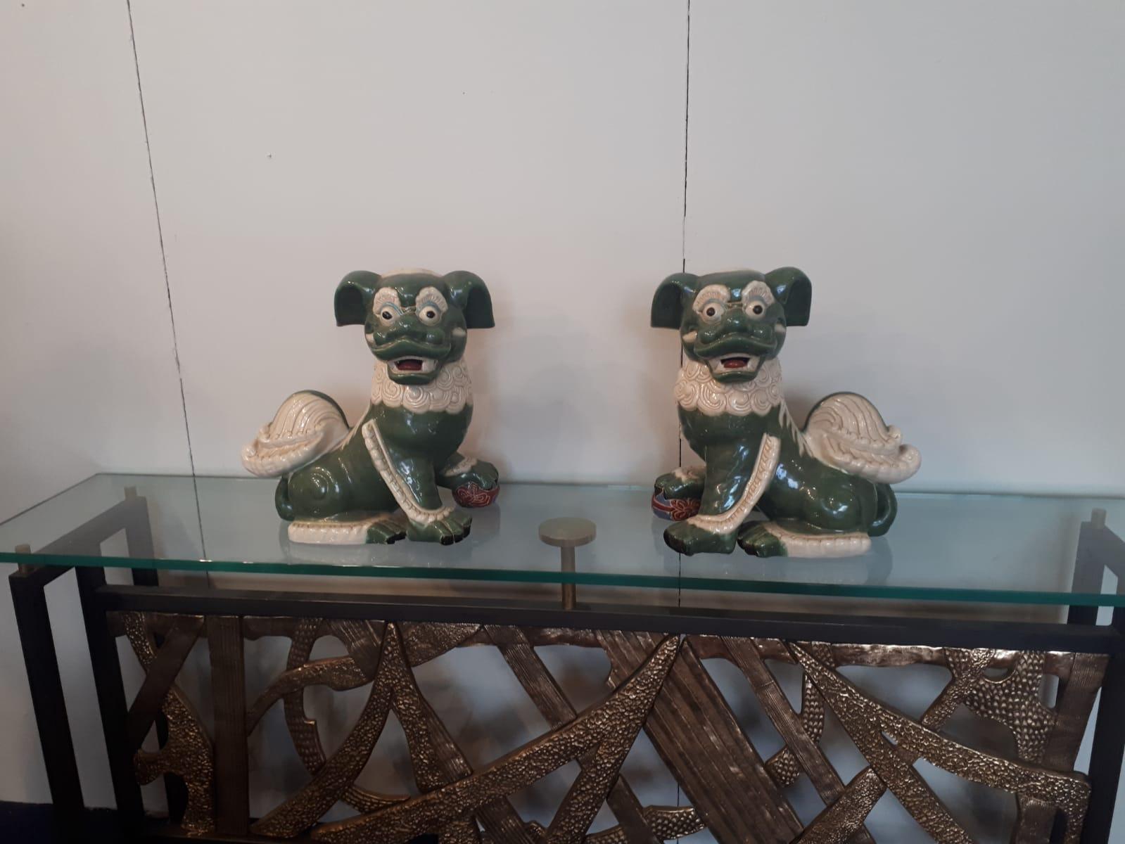 Pair of Dogs Sculpture, Ceramic, Italy, circa 1950 For Sale 1