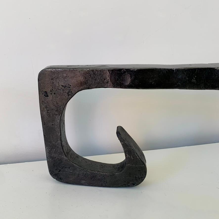 Pair of Dogs Wrought Iron Andirons, circa 1950, France. For Sale 5