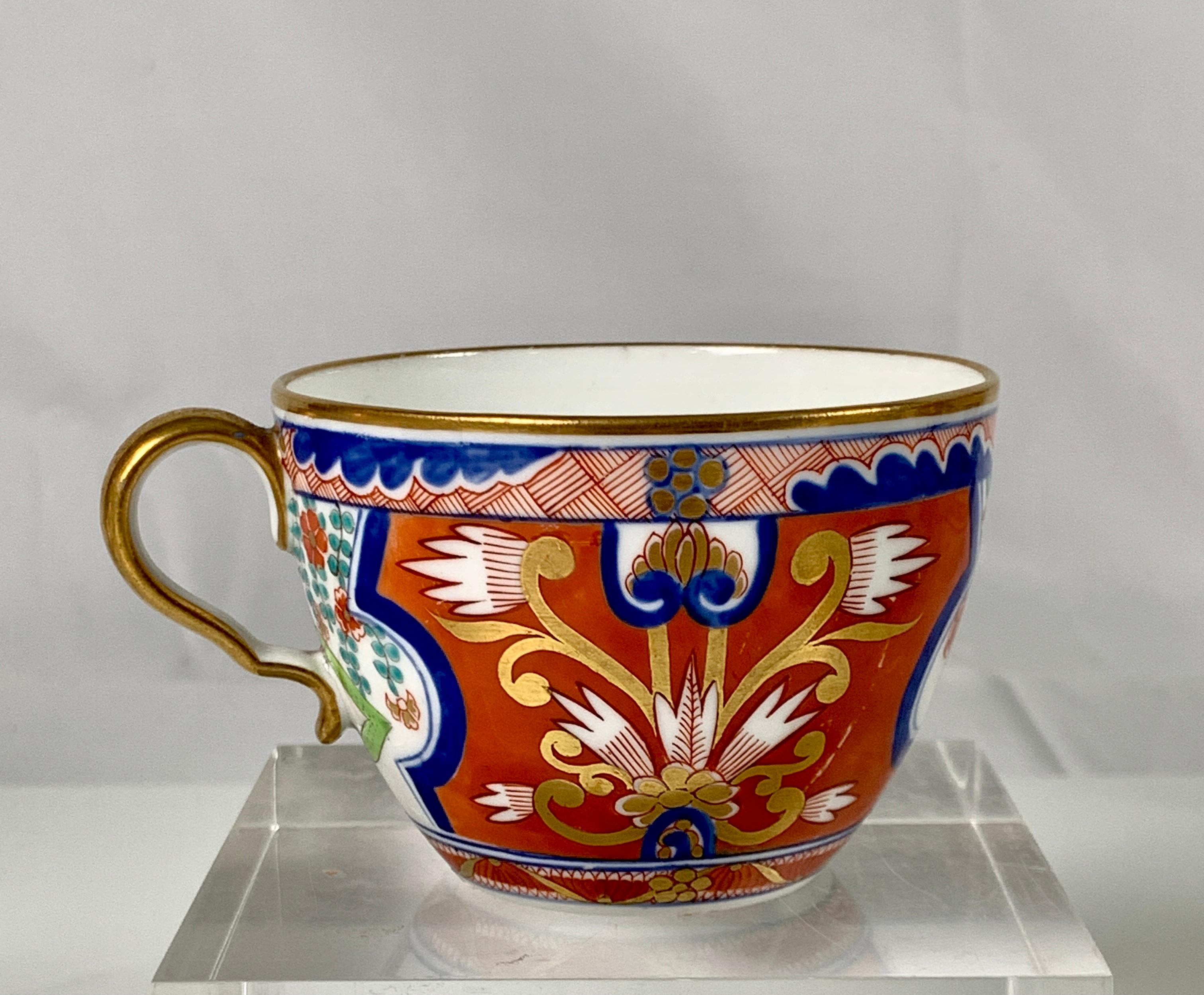 English Pair of Dollar Pattern Cups and Saucers