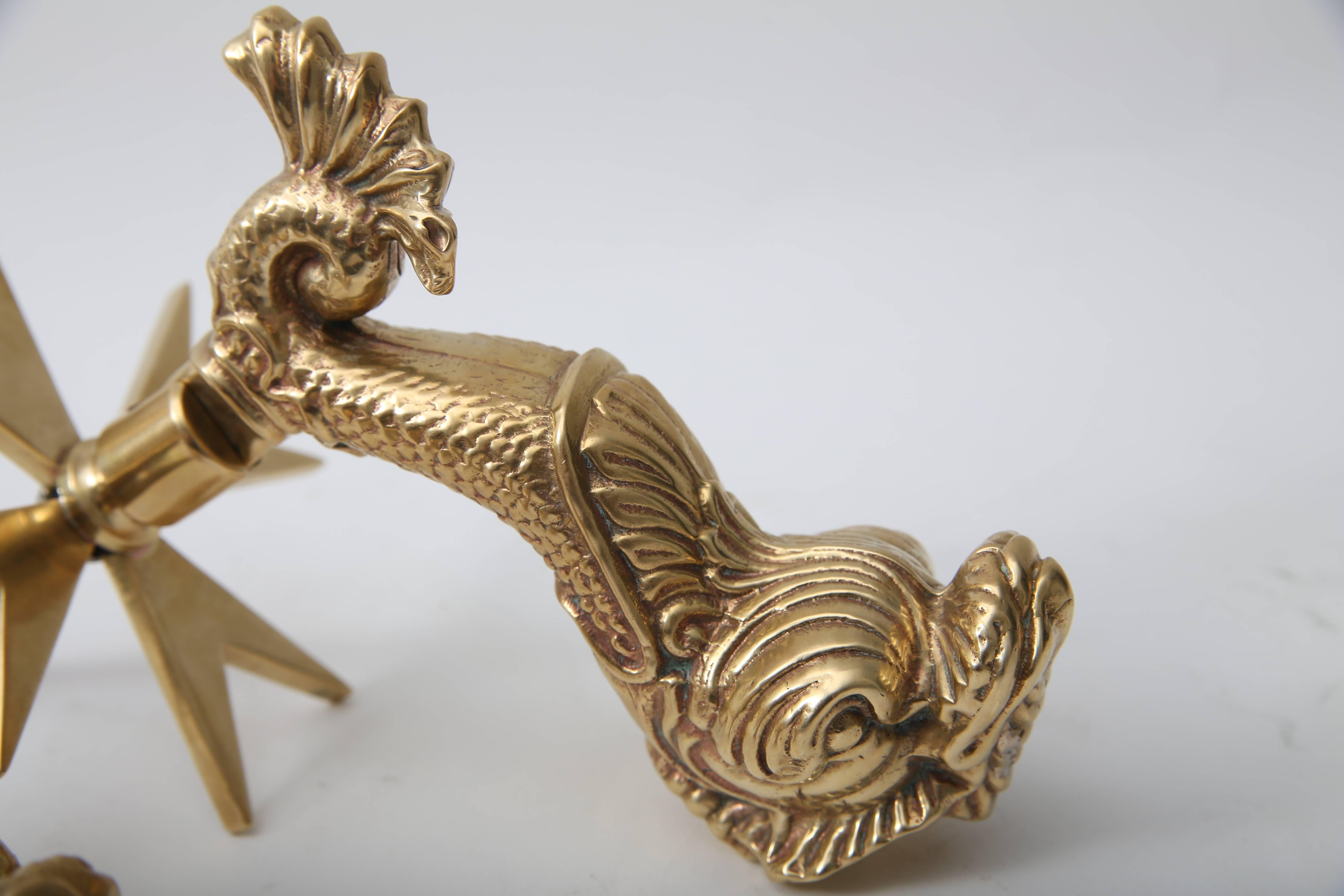 Maltese Pair of Dolphin-Form Door Knockers