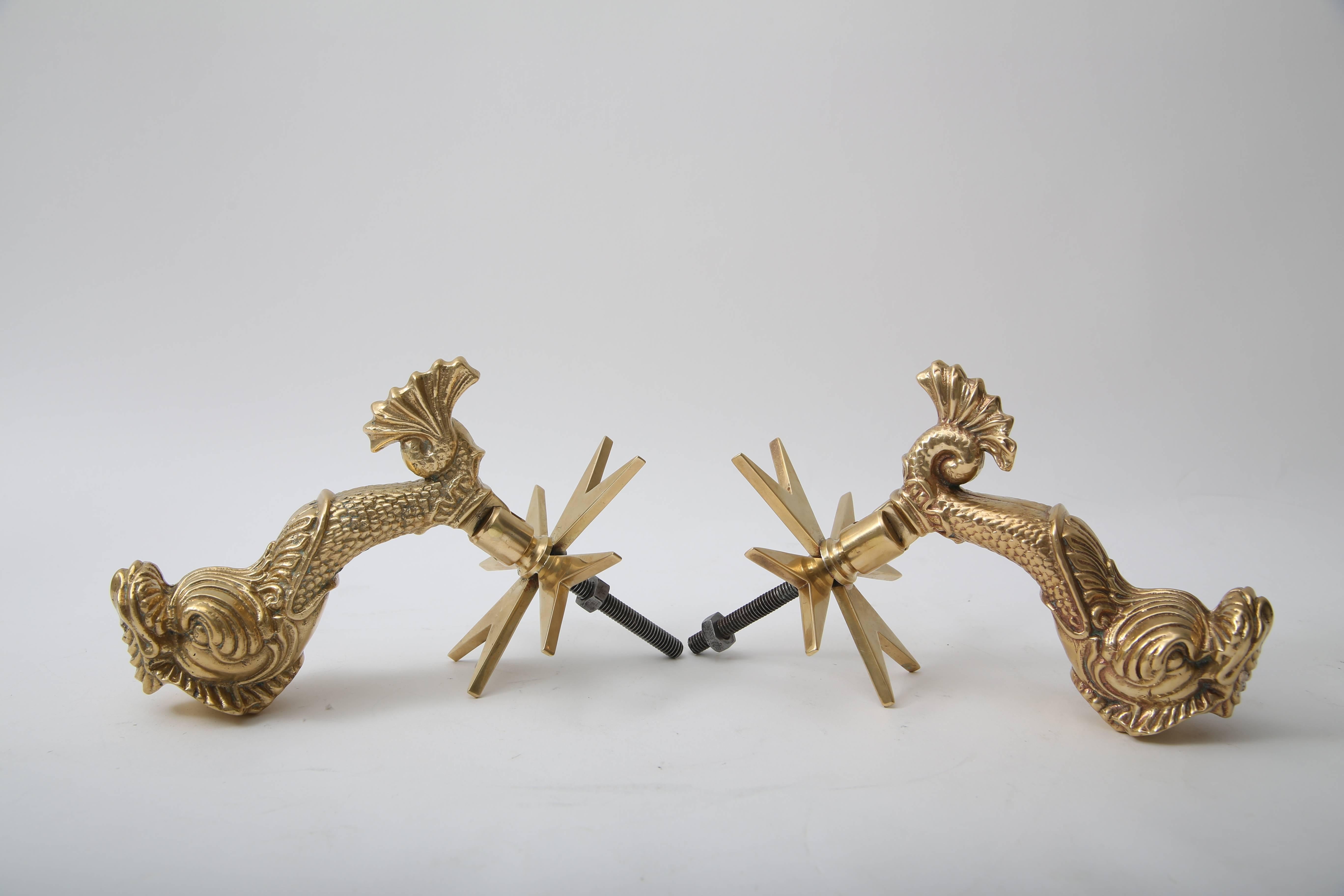 Cast Pair of Dolphin-Form Door Knockers
