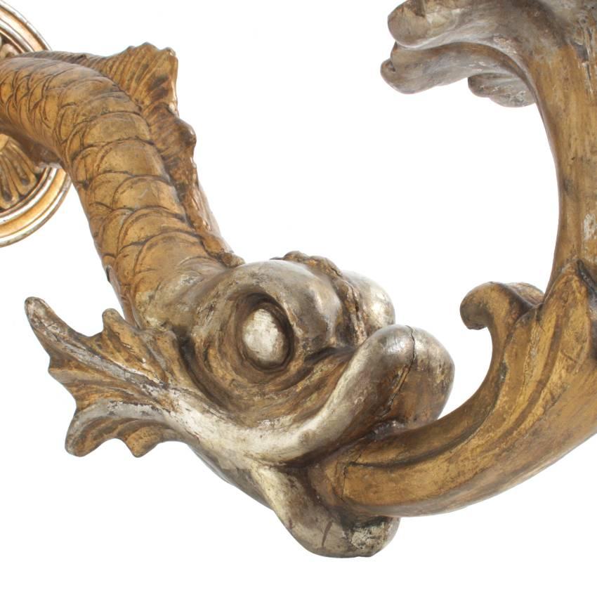 Pair of Dolphin Wall Lights, First Half of the 19th Century 1