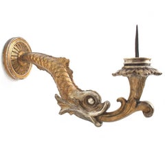Pair of Dolphin Wall Lights, First Half of the 19th Century