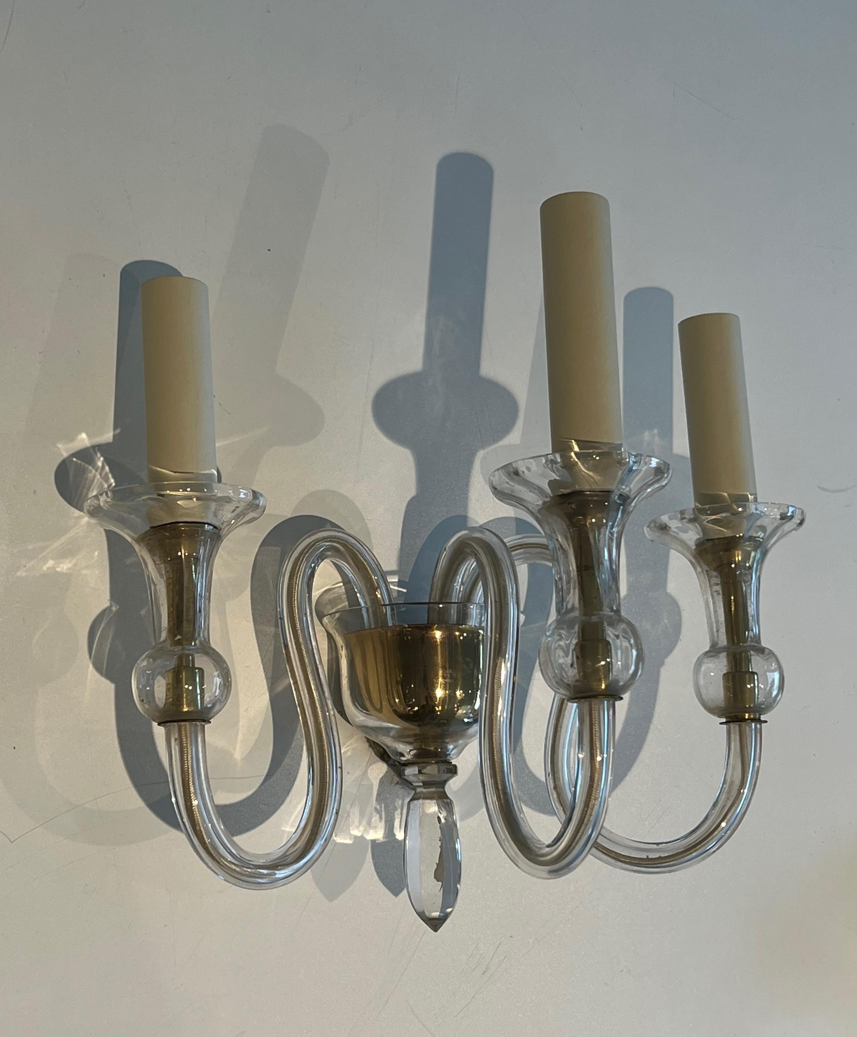 Pair of Dolphin Wall Sconces by Maison Jansen For Sale 6